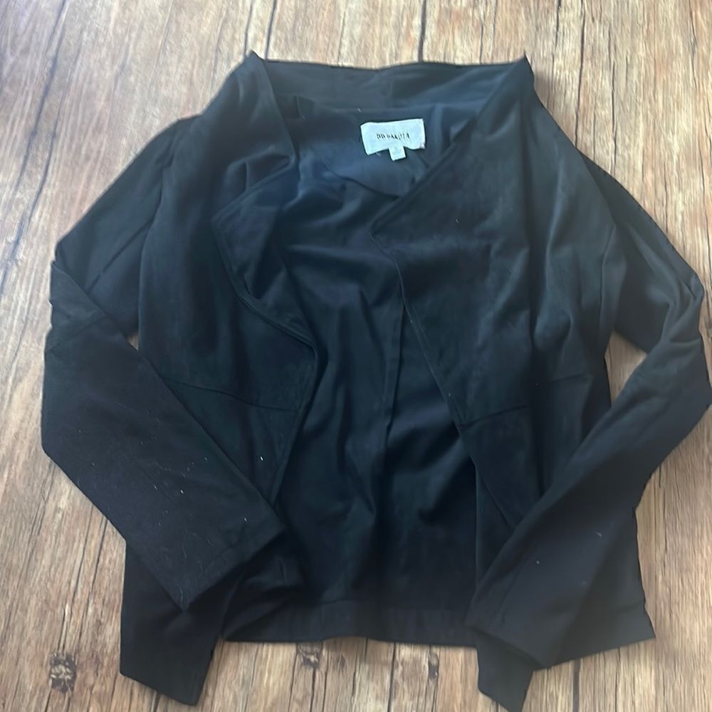 Black Size Small BB Dakota Open Front Waterfall  Blazer